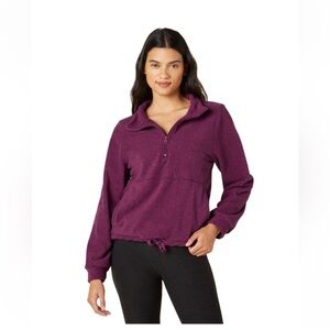 Beyond Yoga Women's Terrain pullover in heathered dark beet size medium